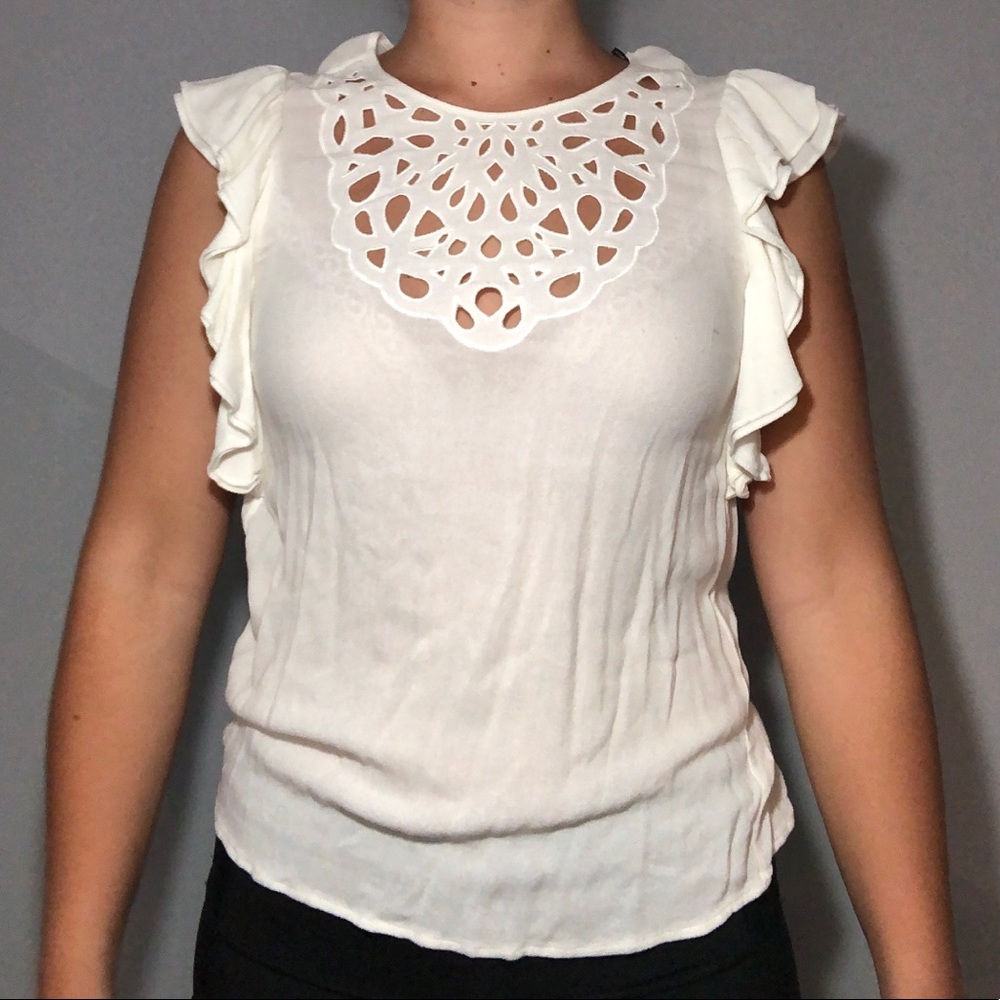 Cream work tank top